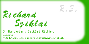 richard sziklai business card